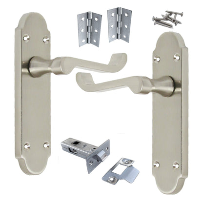 Marketplace JPG companion for Epsom Door Handles Internal Latch Scroll Lever - Satin Pack Hinges