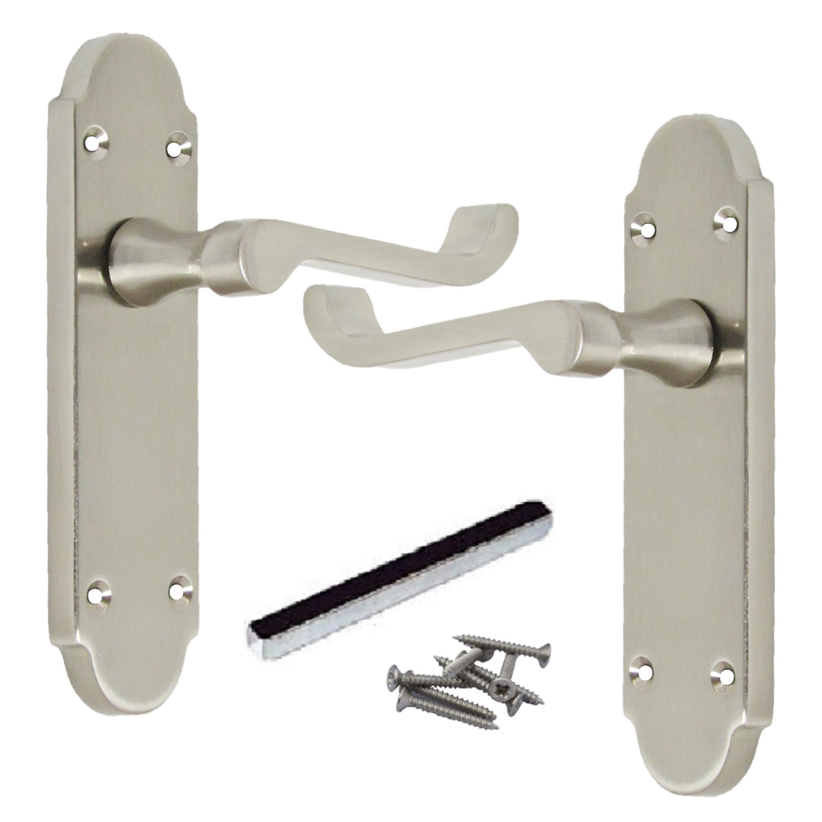 Marketplace JPG companion for Multipack Door Handles Epsom Latch Satin Scroll Lever Victorian 1/4/6 Pairs