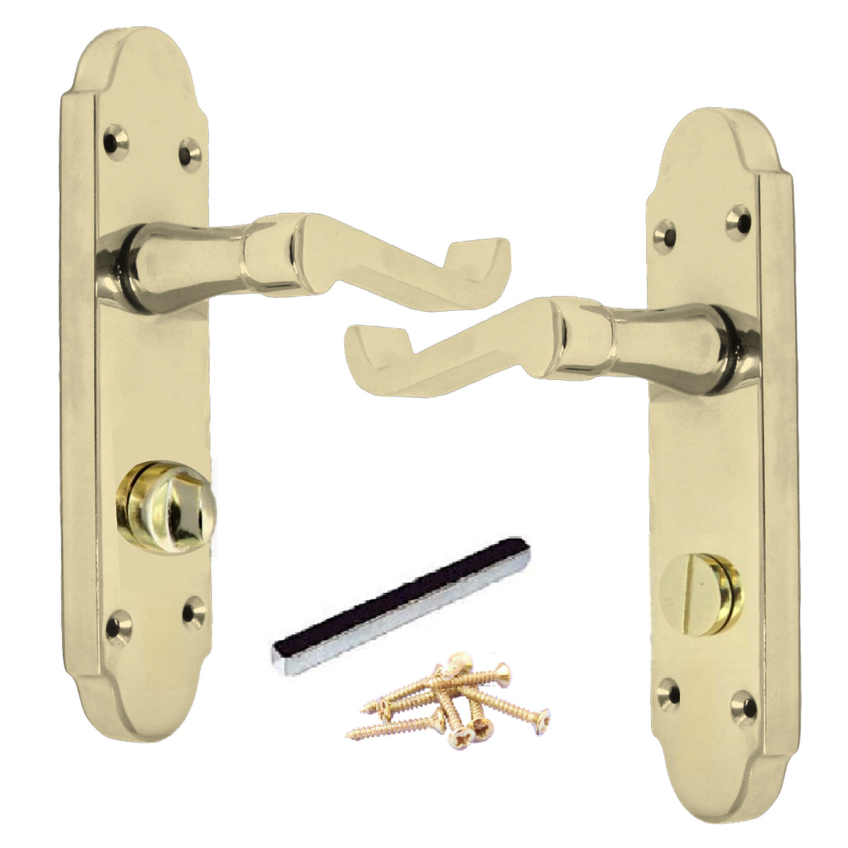 Marketplace JPG companion for Epsom Door Handle Bath Privacy Lock Scroll Lever - Brass - 168mm X 47mm