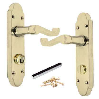 Marketplace JPG companion for Epsom Door Handle Bath Privacy Lock Scroll Lever - Brass - 168mm X 47mm
