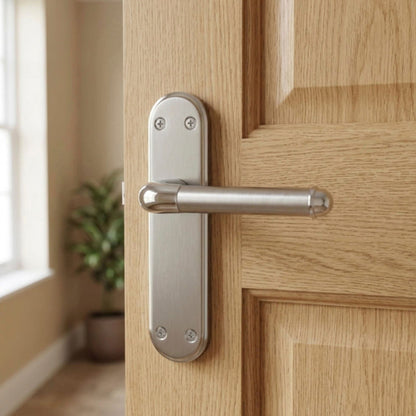 Marina Door Handle Two Tone Latch Lever - Chrome and Satin