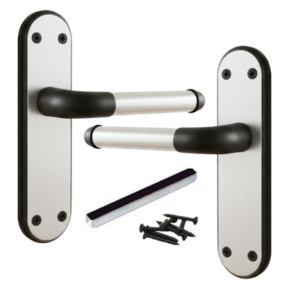 Marketplace JPG companion for Marina Door Handle Two Tone Latch Lever - Matt Black and Satin