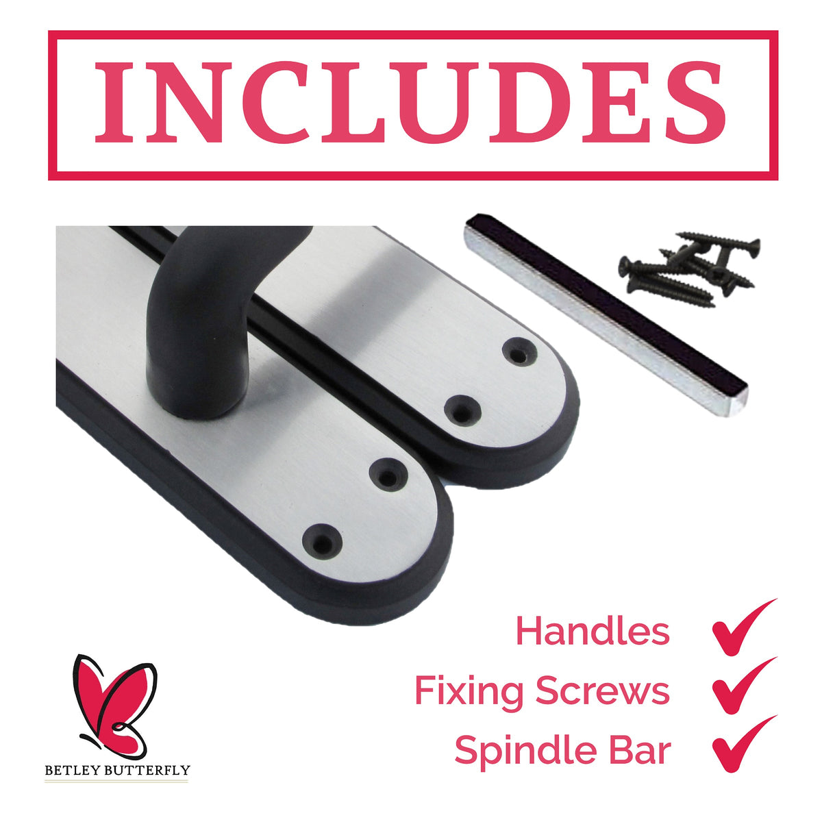 Marketplace JPG companion for Marina Door Handle Two Tone Latch Lever - Matt Black and Satin