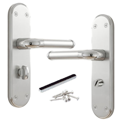 Marina Door Handle Two Tone Bathroom Lock Lever - Chrome and Satin