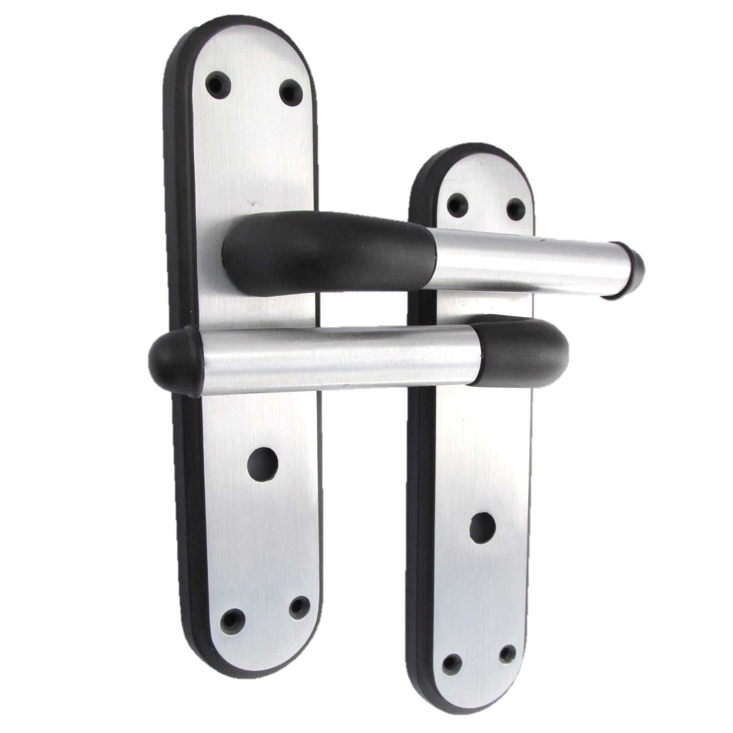 Marketplace JPG companion for Marina Door Handle Two Tone Bathroom Lock Lever - Matt Black and Satin