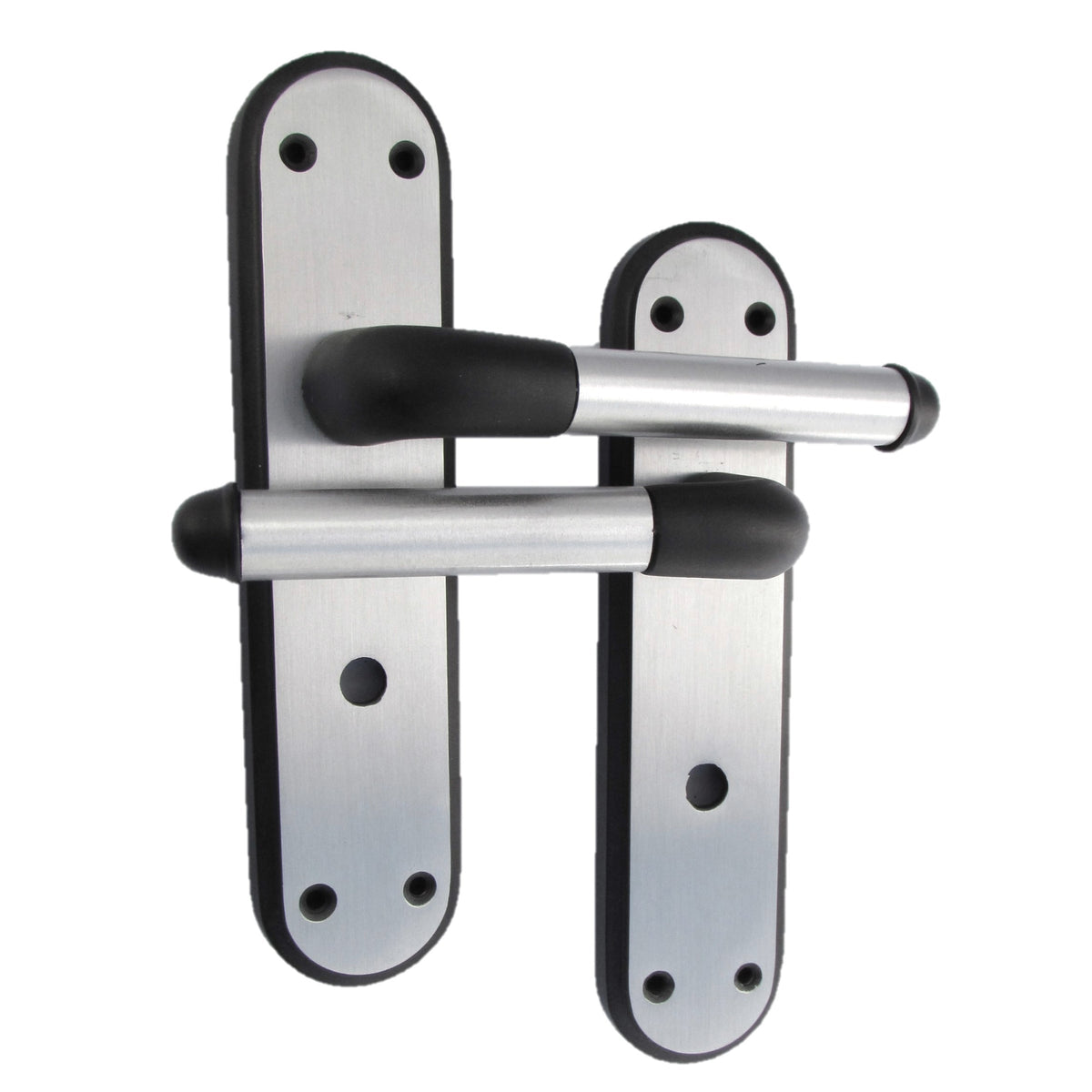 Marketplace JPG companion for Marina Door Handle Two Tone Bathroom Lock Lever - Matt Black and Satin