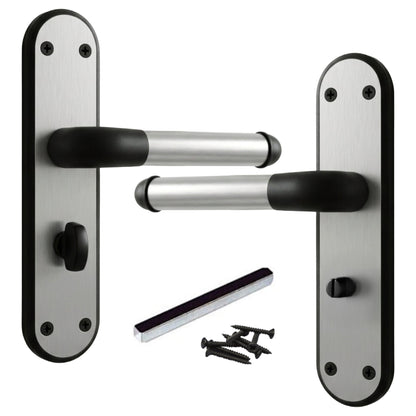 Marketplace JPG companion for Marina Door Handle Two Tone Bathroom Lock Lever - Matt Black and Satin