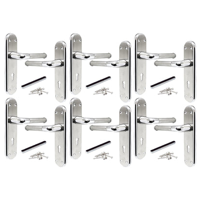 Marina Door Handle Two Tone Lock Lever - Chrome and Satin