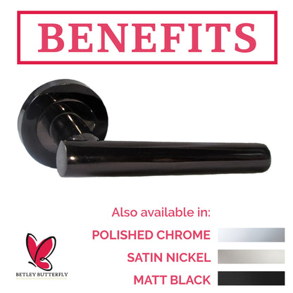 Marketplace JPG companion for Door Handles T Bar Straight Lever on Rose Thumb Turn & Lock & Hinges - Black Nickel