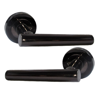 Marketplace JPG companion for Multipack Door Handles T Bar Straight Lever on Rose Latch - Black Nickel 125mm - 52mm