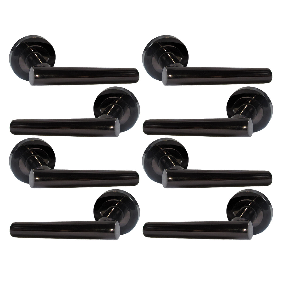 Marketplace JPG companion for Multipack Door Handles T Bar Straight Lever on Rose Latch - Black Nickel 125mm - 52mm
