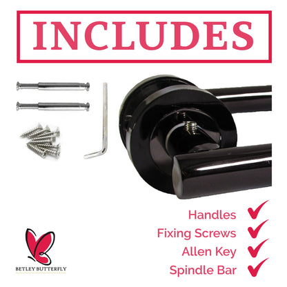 Marketplace JPG companion for Door Handles T Bar Straight Lever on Rose Thumb Turn & Lock & Hinges - Black Nickel
