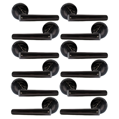 Marketplace JPG companion for Multipack Door Handles T Bar Straight Lever on Rose Latch - Black Nickel 125mm - 52mm
