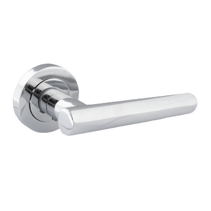 MULTIPACK Door Handles T Bar Straight Lever on Rose Latch - Chrome 125mm