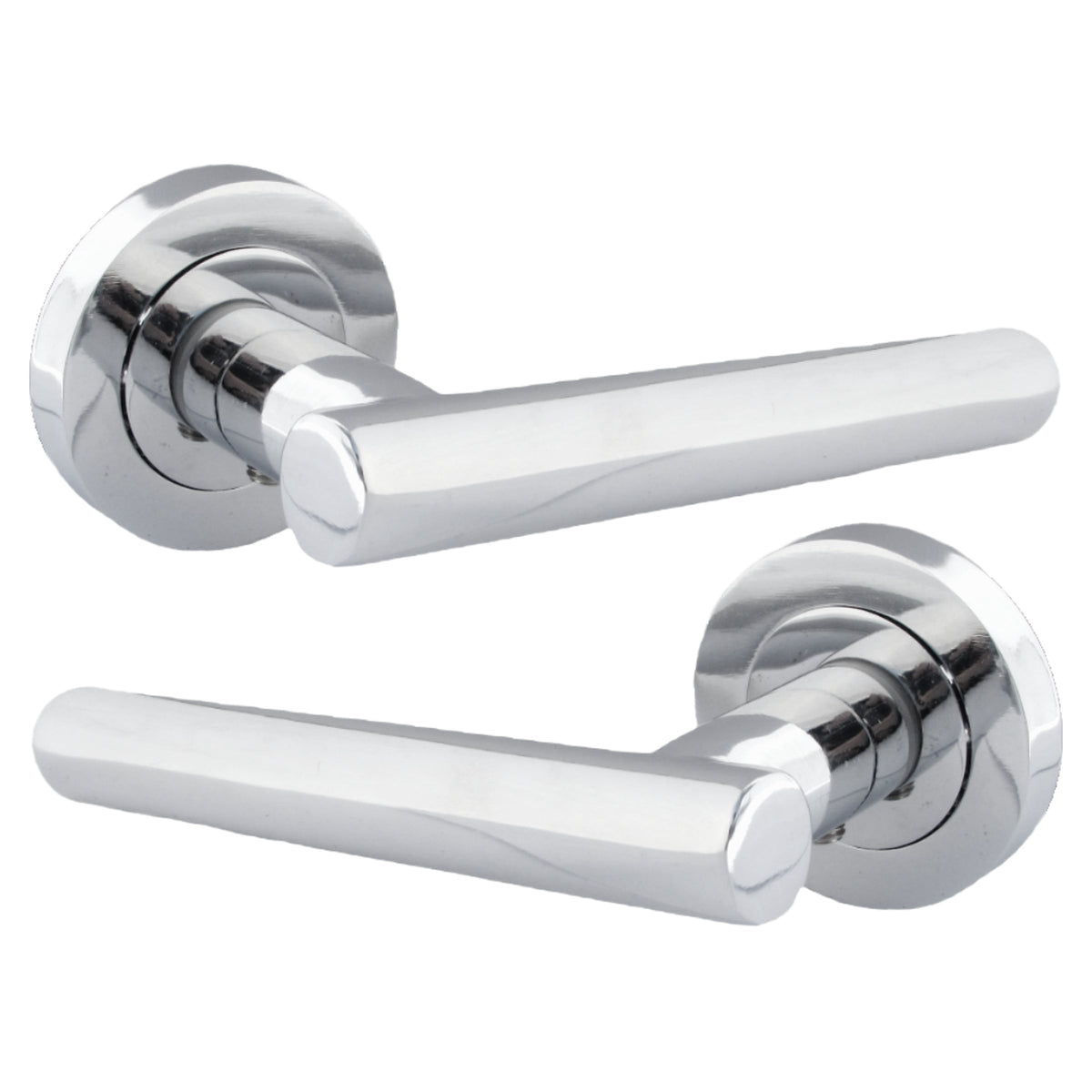Marketplace JPG companion for Multipack Door Handles T Bar Straight Lever on Rose Latch - Chrome 125mm - 52mm