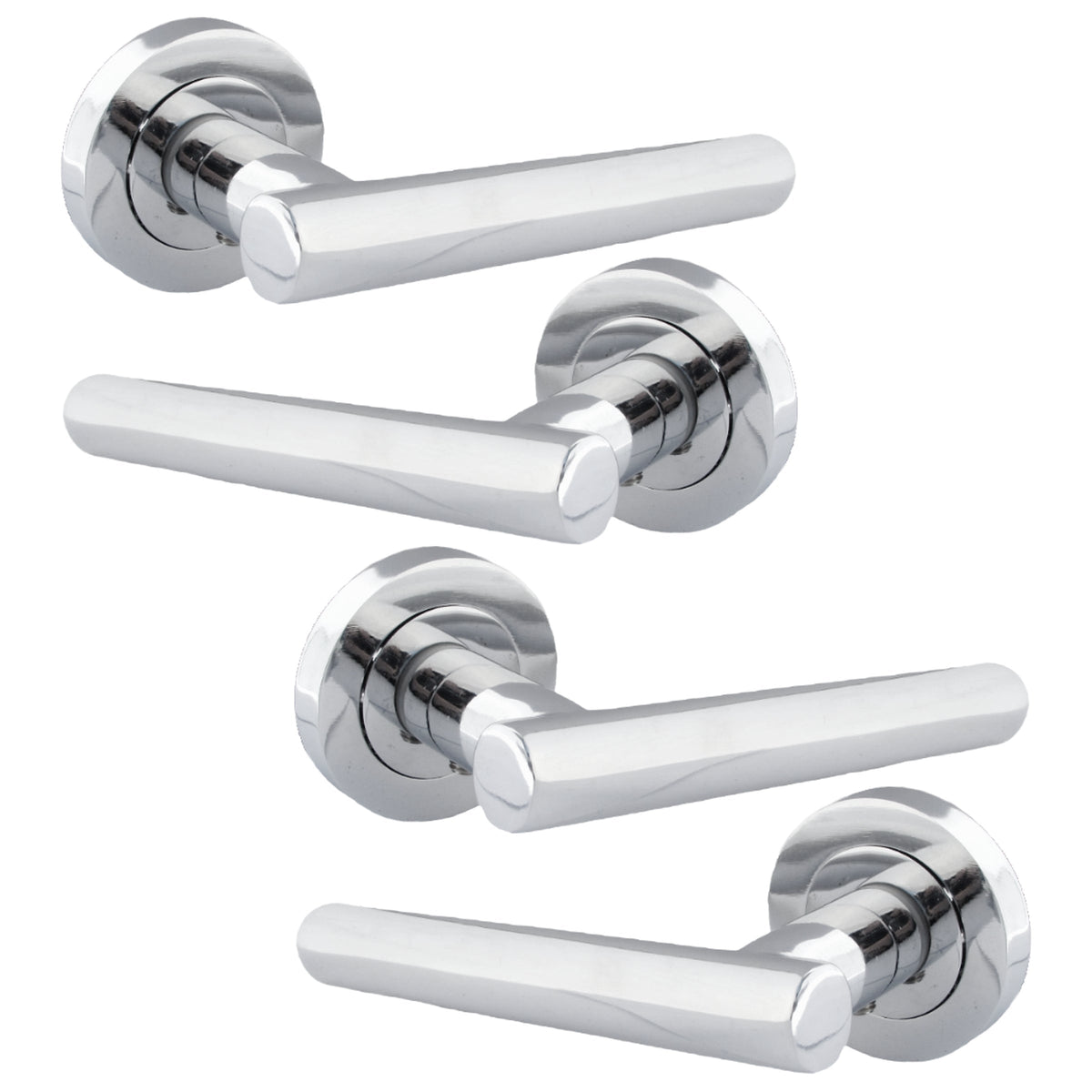 Marketplace JPG companion for Multipack Door Handles T Bar Straight Lever on Rose Latch - Chrome 125mm - 52mm