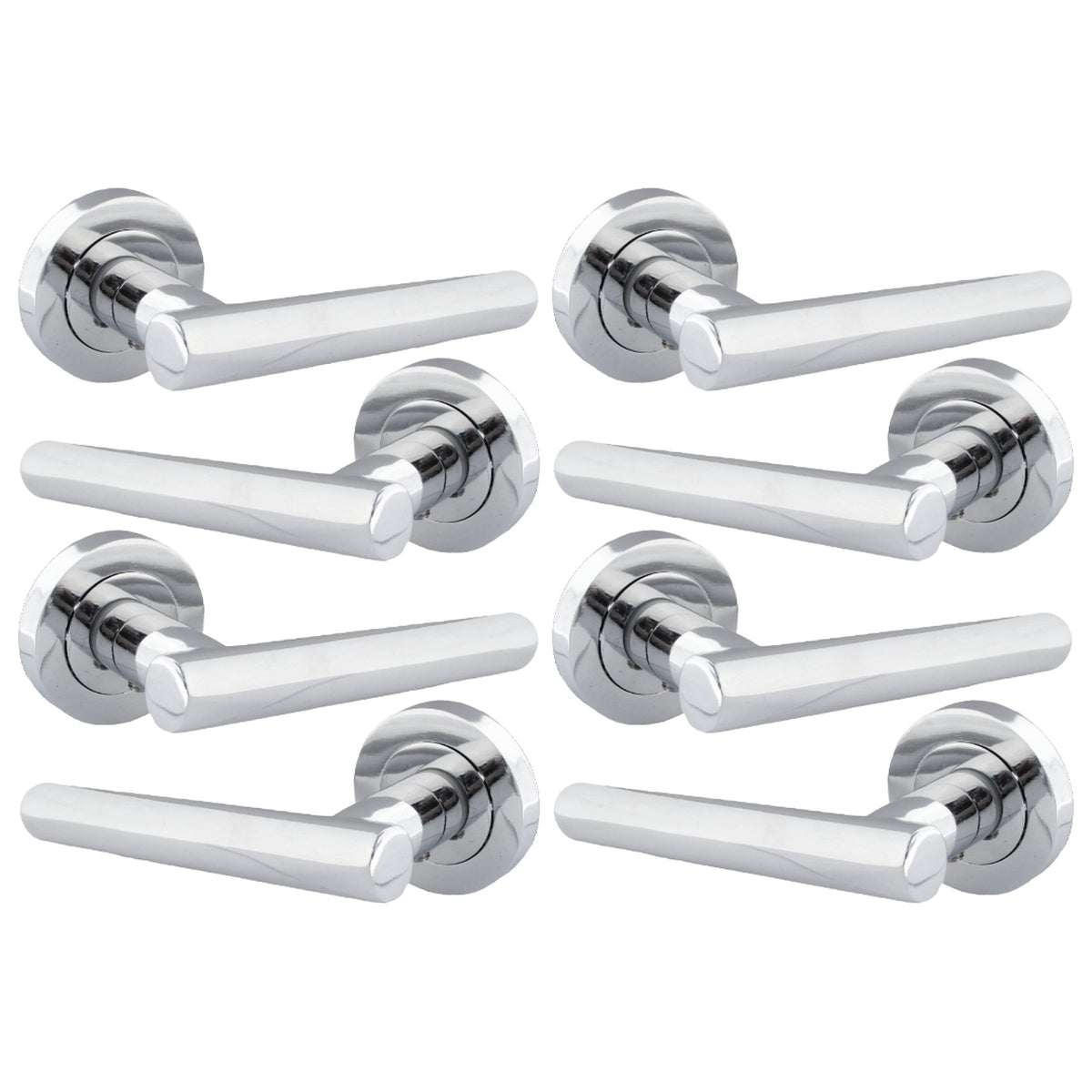 Marketplace JPG companion for Multipack Door Handles T Bar Straight Lever on Rose Latch - Chrome 125mm - 52mm