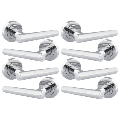 Marketplace JPG companion for Multipack Door Handles T Bar Straight Lever on Rose Latch - Chrome 125mm - 52mm