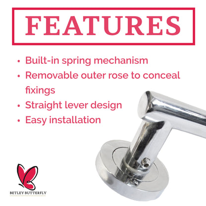 Marketplace JPG companion for Door Handles T Bar Straight Lever on Rose Thumb Turn & Lock - Chrome