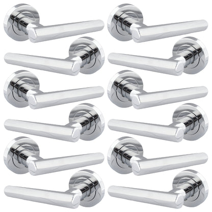 Marketplace JPG companion for Multipack Door Handles T Bar Straight Lever on Rose Latch - Chrome 125mm - 52mm
