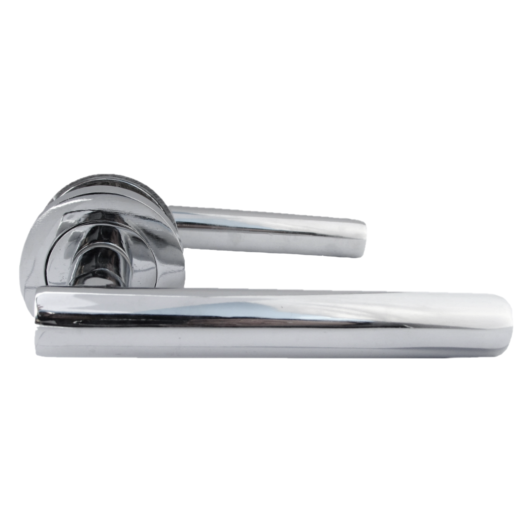 Door Handles T Bar Straight Lever on Rose Latch & Hinges - Chrome