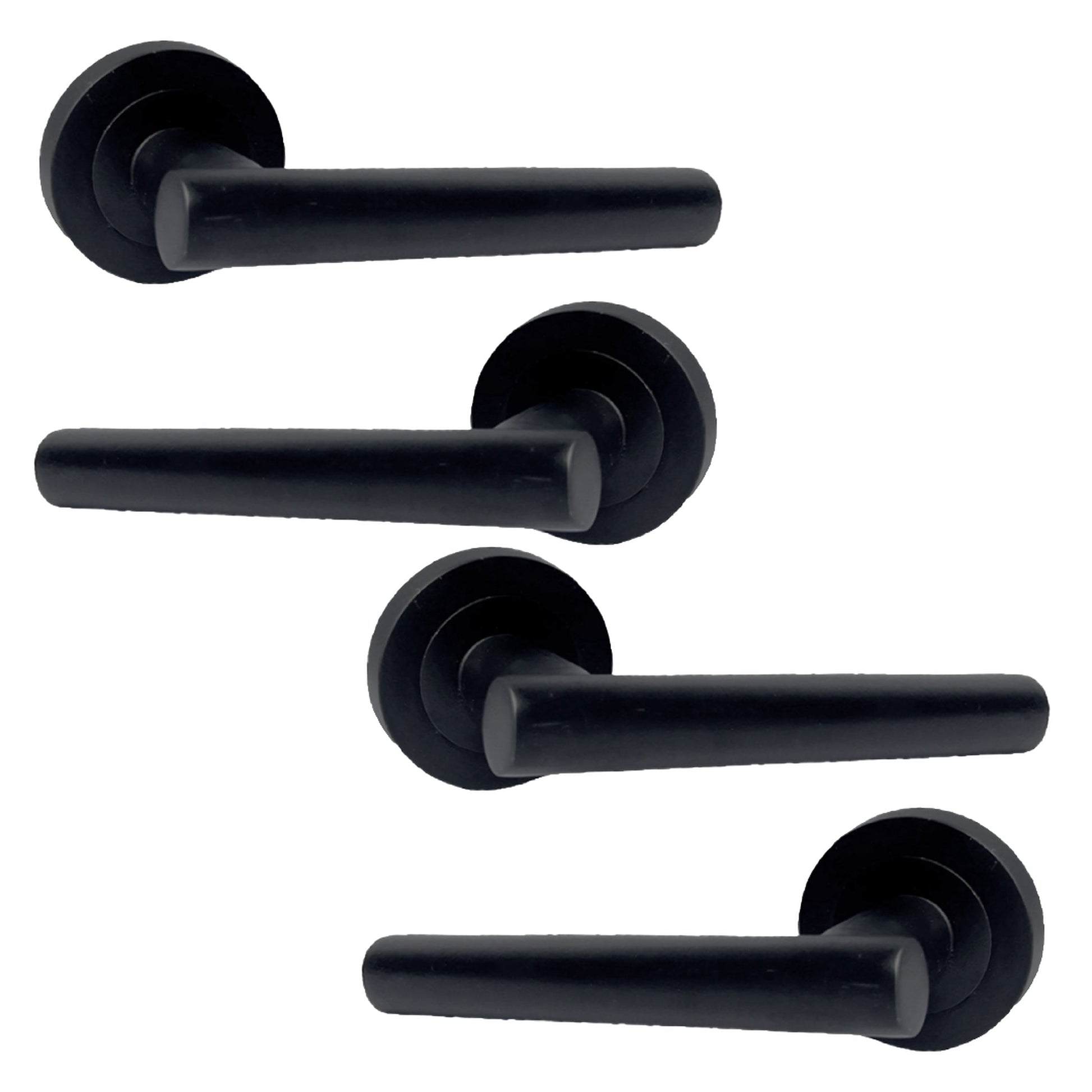 Marketplace JPG companion for Multipack Door Handles T Bar Straight Lever on Rose Latch - Matt Black 125mm - 52mm