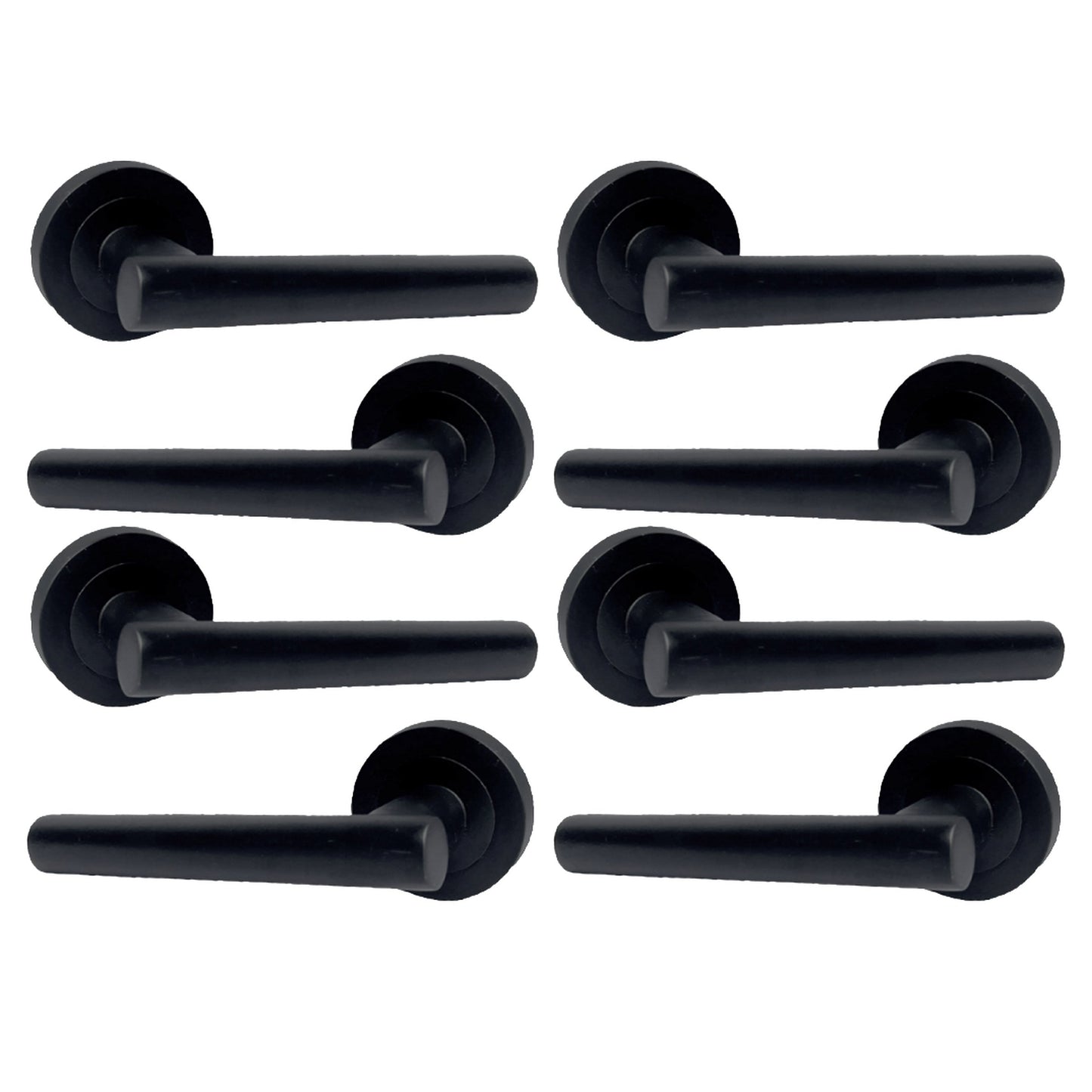 Marketplace JPG companion for Multipack Door Handles T Bar Straight Lever on Rose Latch - Matt Black 125mm - 52mm