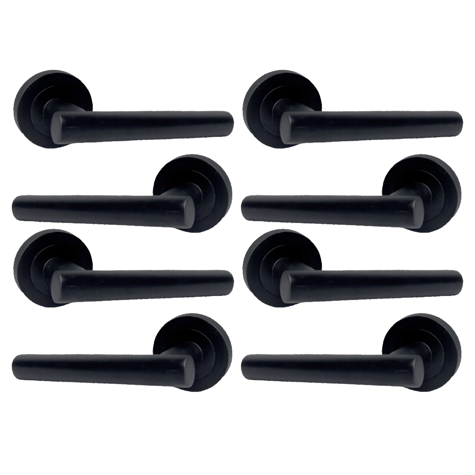 Marketplace JPG companion for Multipack Door Handles T Bar Straight Lever on Rose Latch - Matt Black 125mm - 52mm