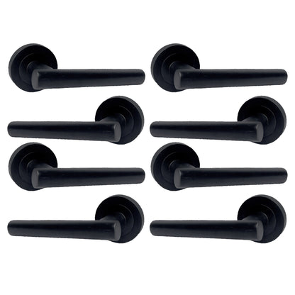 Marketplace JPG companion for Multipack Door Handles T Bar Straight Lever on Rose Latch - Matt Black 125mm - 52mm