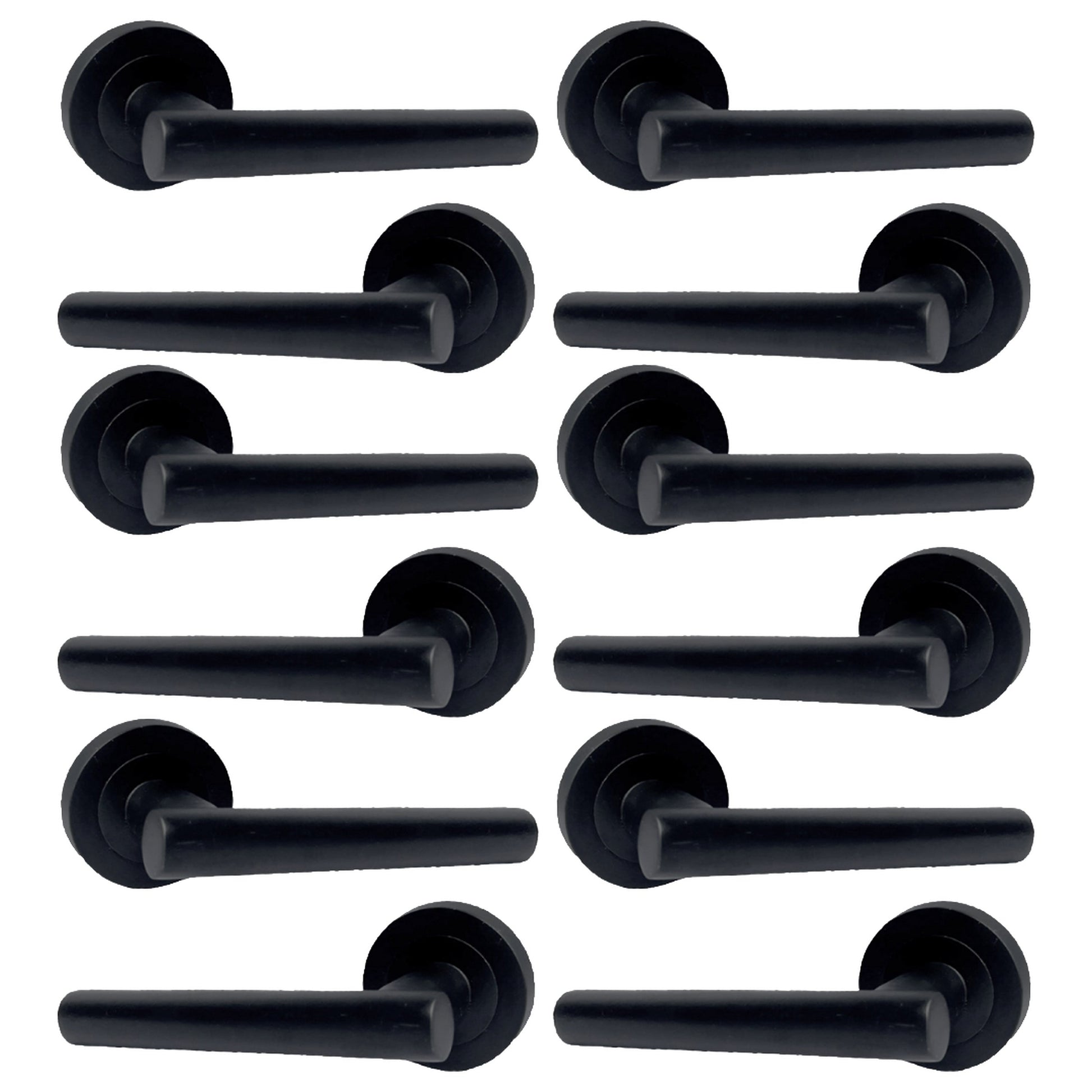 Marketplace JPG companion for Multipack Door Handles T Bar Straight Lever on Rose Latch - Matt Black 125mm - 52mm