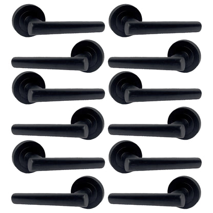 Marketplace JPG companion for Multipack Door Handles T Bar Straight Lever on Rose Latch - Matt Black 125mm - 52mm