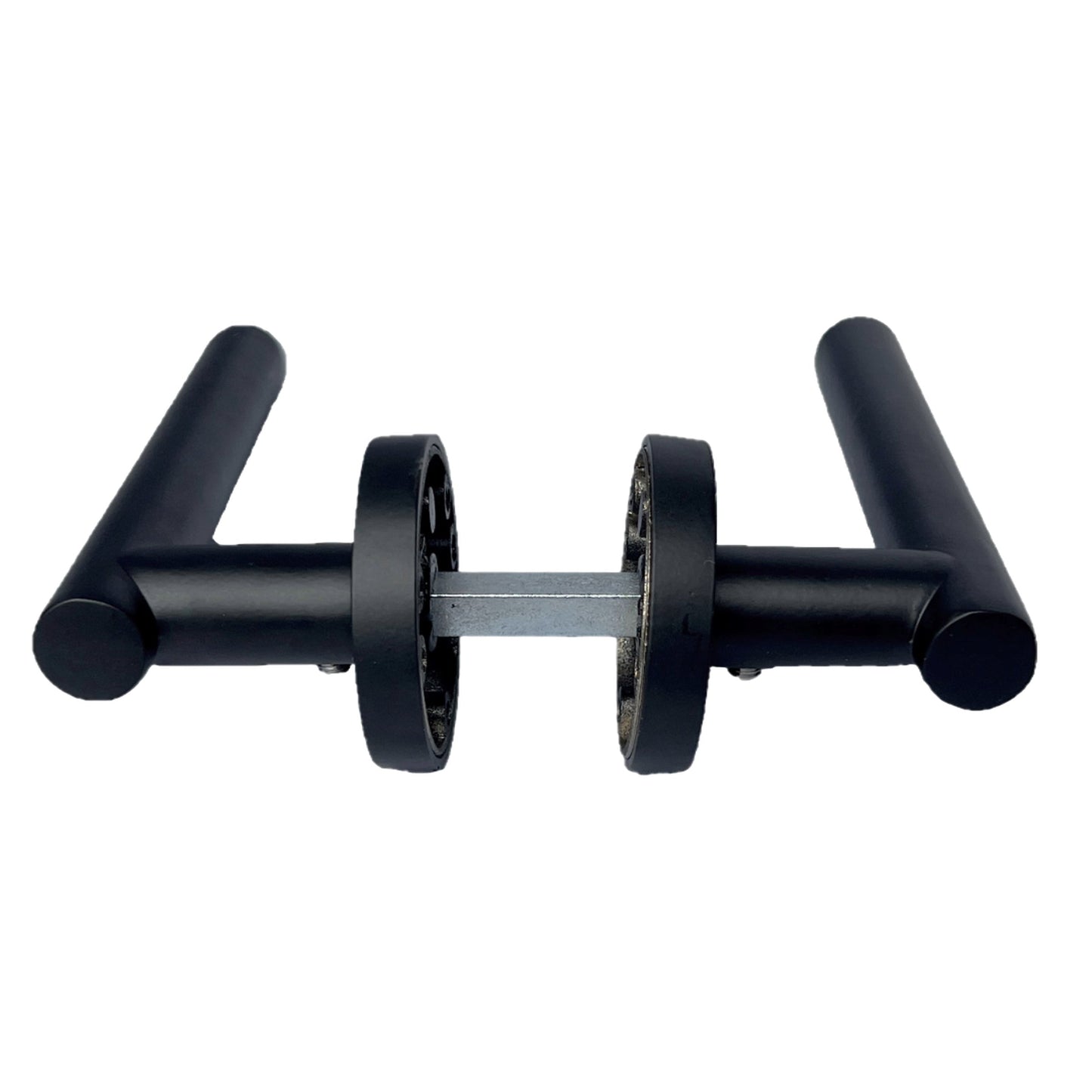 Marketplace JPG companion for Multipack Door Handles T Bar Straight Lever on Rose Latch - Matt Black 125mm - 52mm