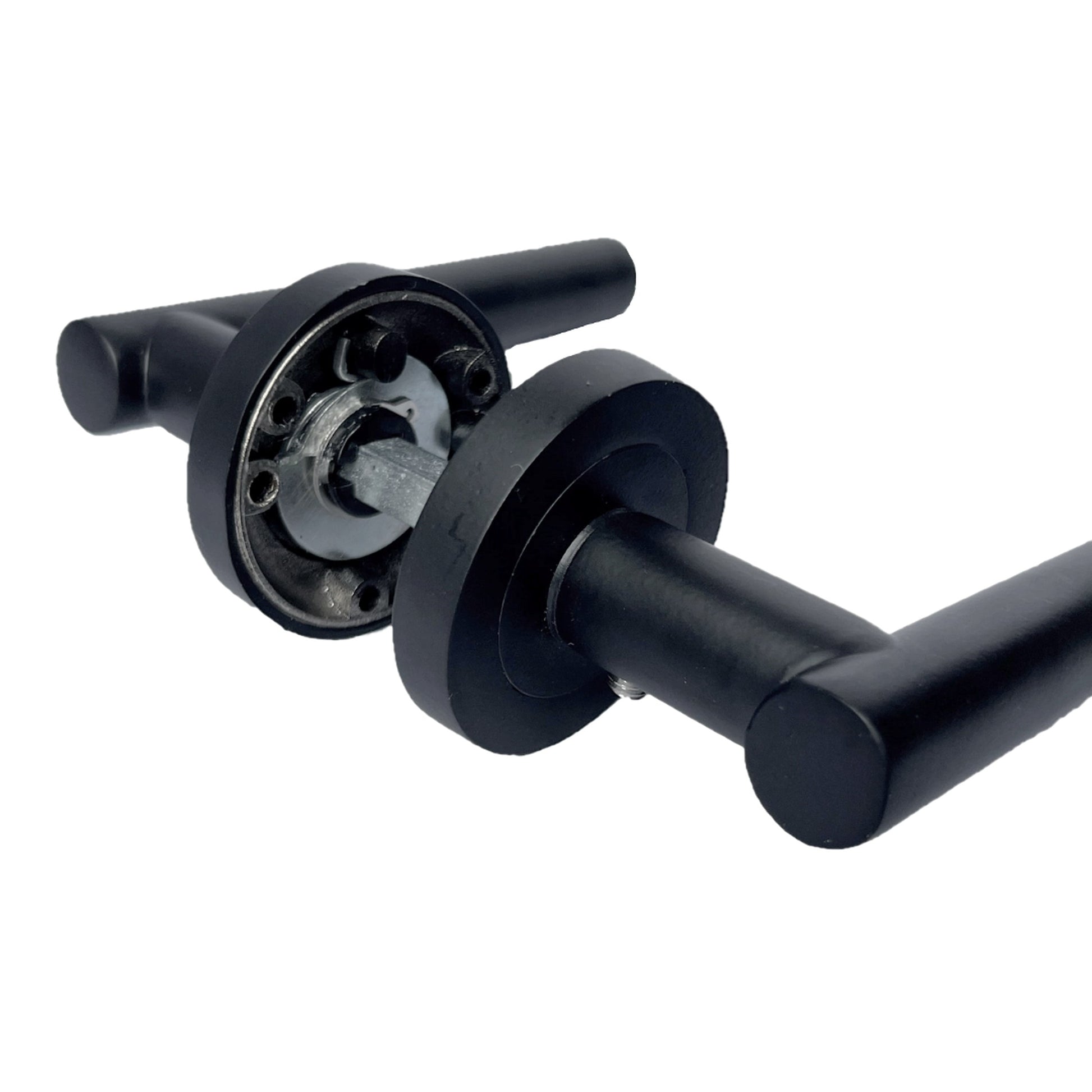 Marketplace JPG companion for Door Handles T Bar Straight Lever on Rose Bath Thumb Turn & Lock - Matt Black