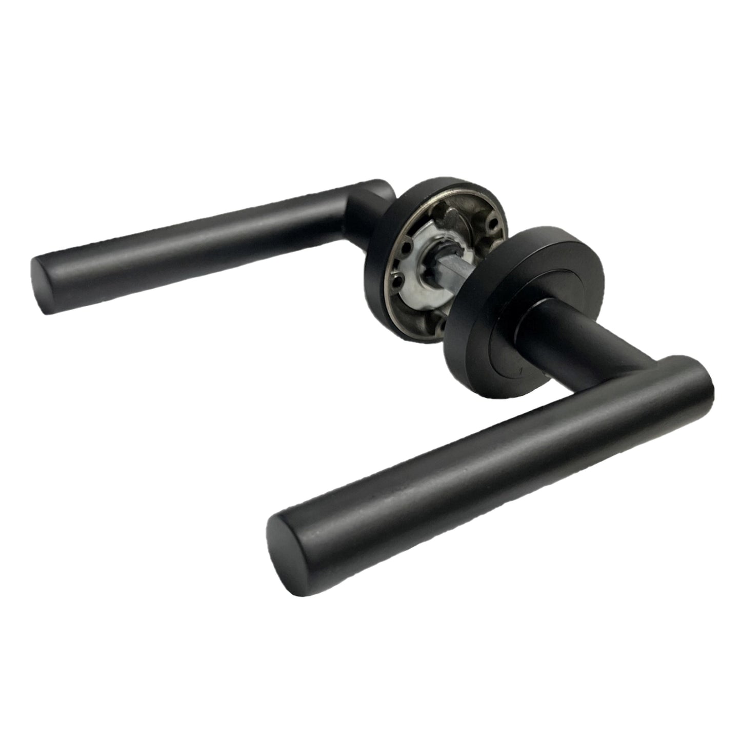 Marketplace JPG companion for Door Handles T Bar Straight Lever on Rose Bath Thumb Turn & Lock - Matt Black
