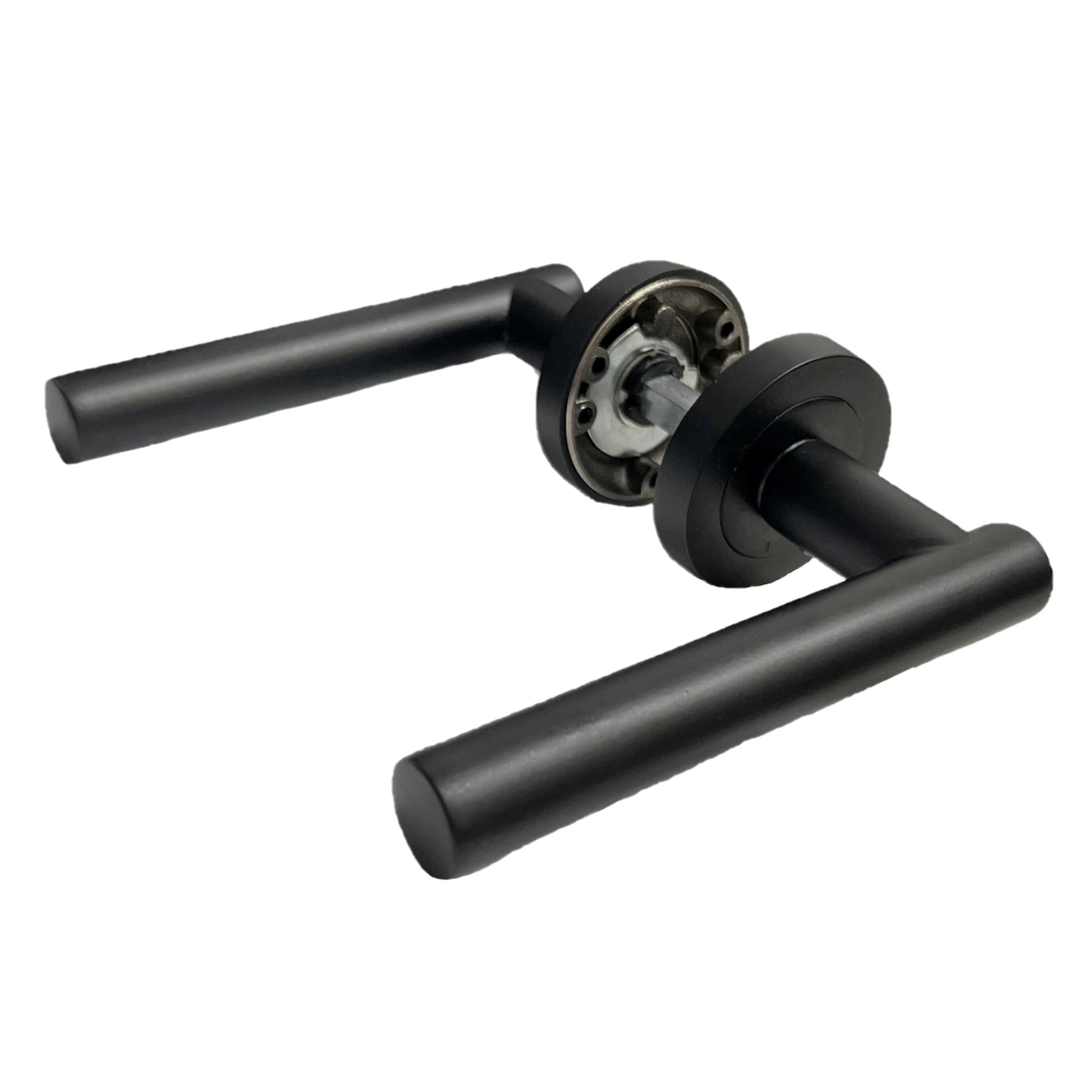 Marketplace JPG companion for Door Handles T Bar Straight Lever on Rose Bath Thumb Turn & Lock - Matt Black