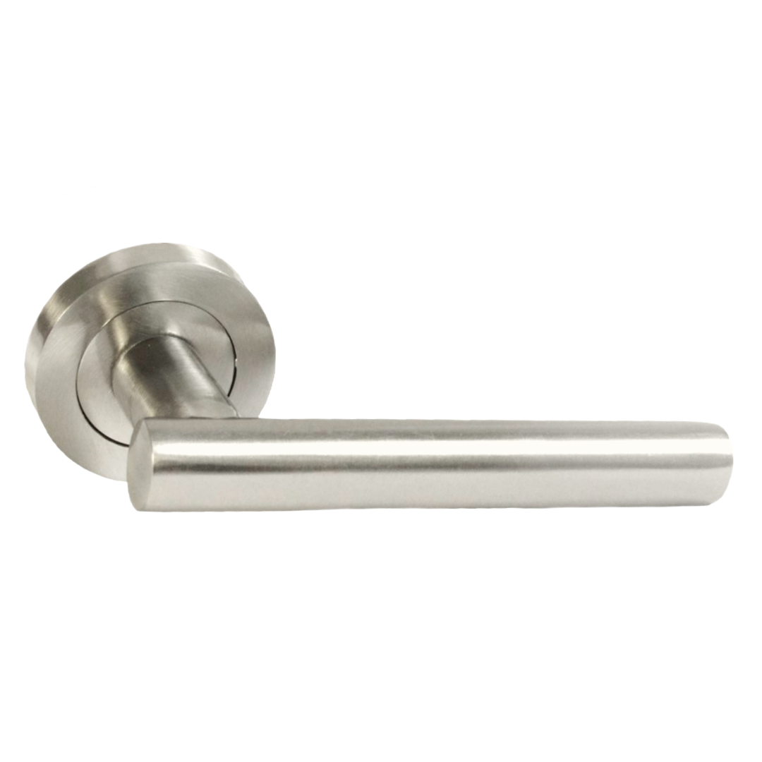 MULTIPACK Door Handles T Bar Straight Lever on Rose Latch - Satin 125mm