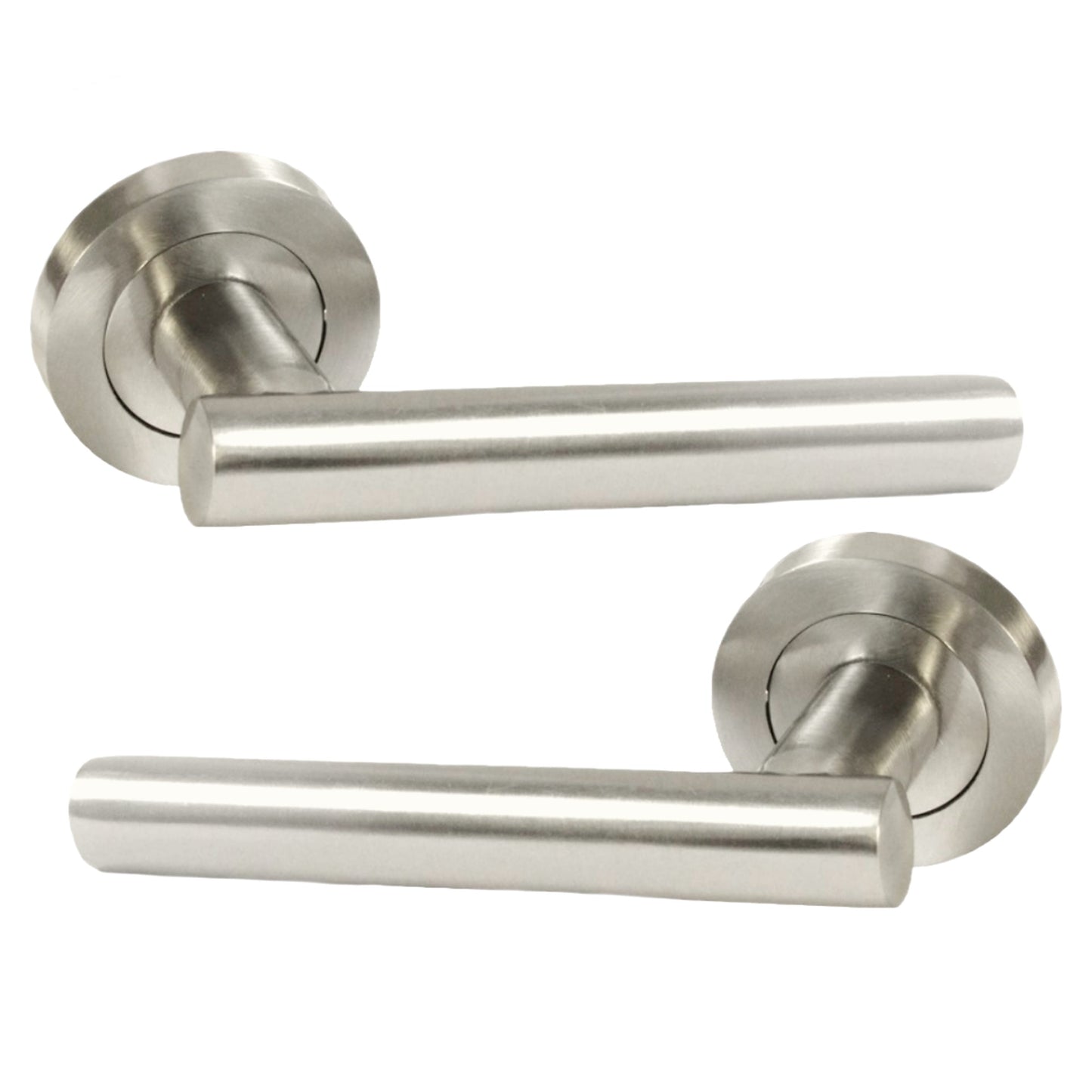 Marketplace JPG companion for Door Handles T Bar Straight Lever on Rose Bathroom Thumb Turn & Lock - Satin