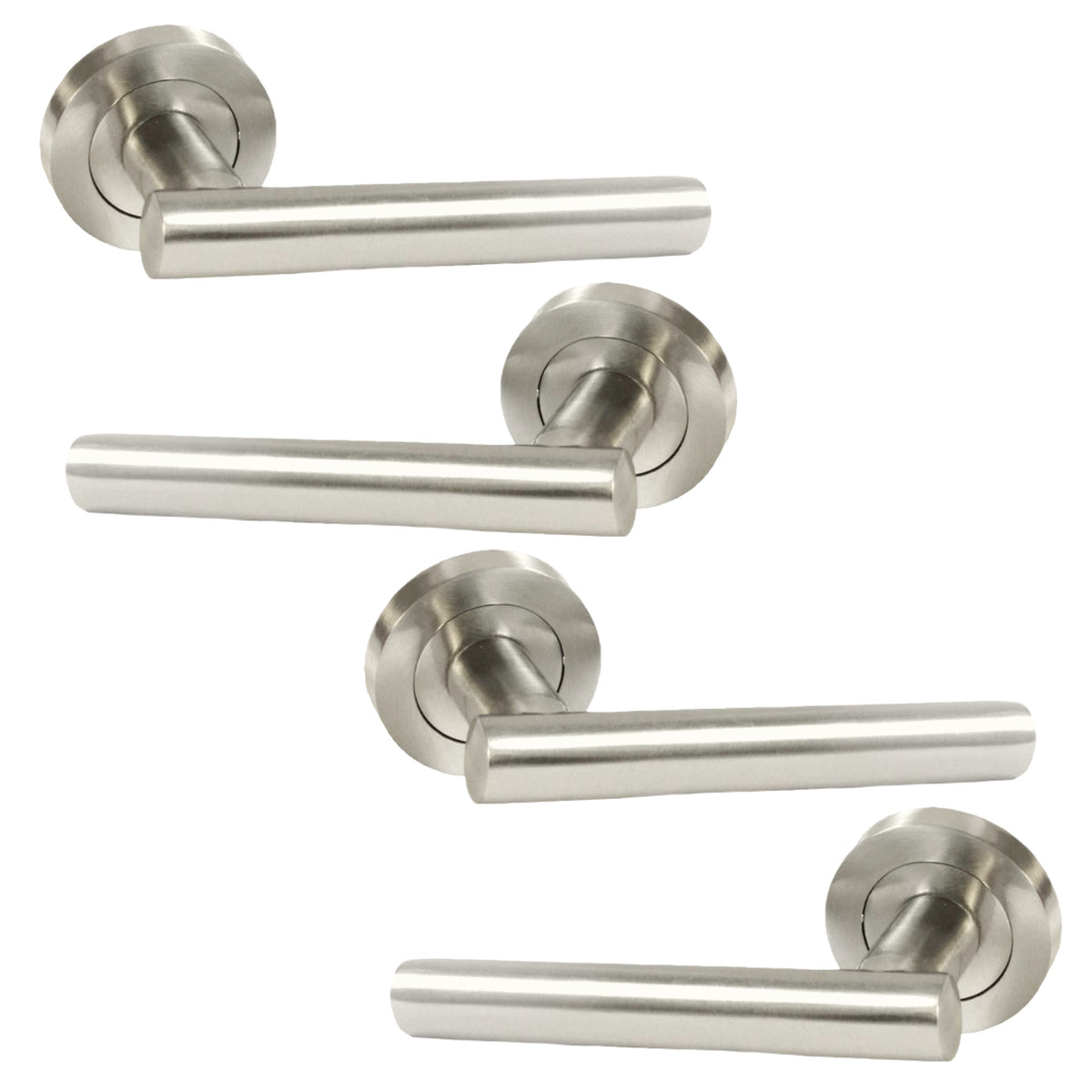 Marketplace JPG companion for Multipack Door Handles T Bar Straight Lever on Rose Latch - Satin 125mm - 52mm