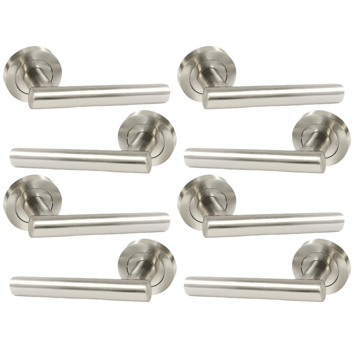 Marketplace JPG companion for Multipack Door Handles T Bar Straight Lever on Rose Latch - Satin 125mm - 52mm