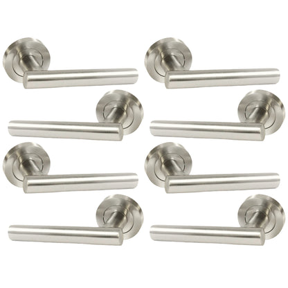 Marketplace JPG companion for Multipack Door Handles T Bar Straight Lever on Rose Latch - Satin 125mm - 52mm