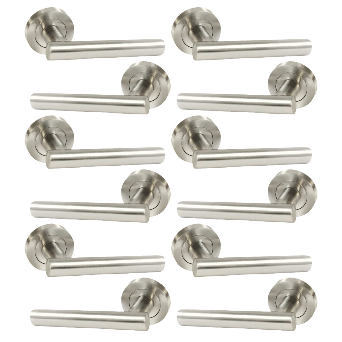 Marketplace JPG companion for Multipack Door Handles T Bar Straight Lever on Rose Latch - Satin 125mm - 52mm