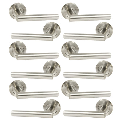 Marketplace JPG companion for Multipack Door Handles T Bar Straight Lever on Rose Latch - Satin 125mm - 52mm