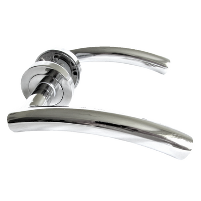 Arched Lever Door Handle on Rose CHROME