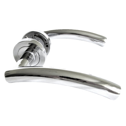 Marketplace JPG companion for Arched Lever Door Handles on Round Rose - Chrome 134mm - 10mm