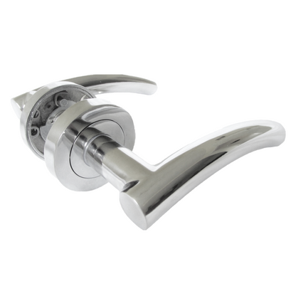Arched Lever Door Handle on Rose CHROME