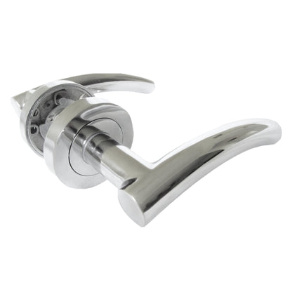 Marketplace JPG companion for Arched Lever Door Handles on Round Rose - Chrome 134mm - 10mm