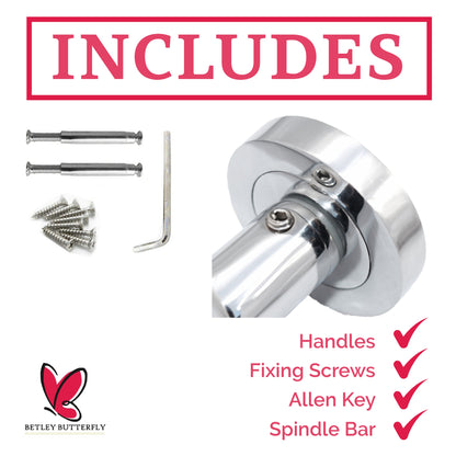 Marketplace JPG companion for Multipack Arched Lever Door Handles on Round Rose - Chrome 134mm - 10mm