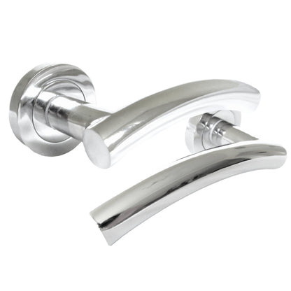 Marketplace JPG companion for Arched Lever Door Handles on Round Rose - Chrome 134mm - 10mm