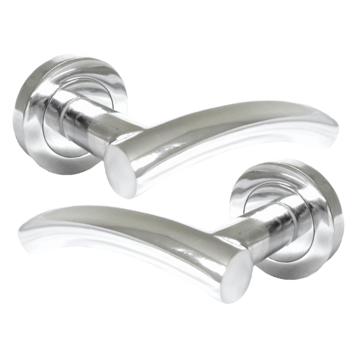Marketplace JPG companion for Multipack Arched Lever Door Handles on Round Rose - Chrome 134mm - 10mm