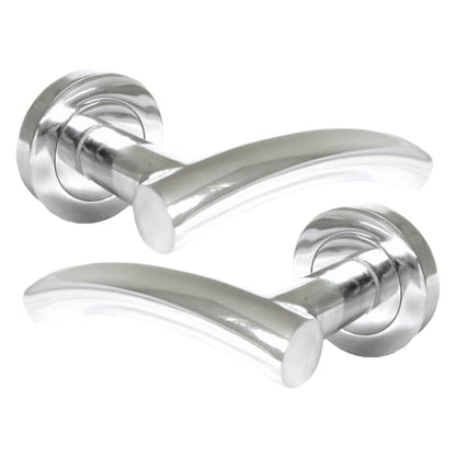 Marketplace JPG companion for Arched Lever Door Handles on Round Rose - Chrome 134mm - 10mm
